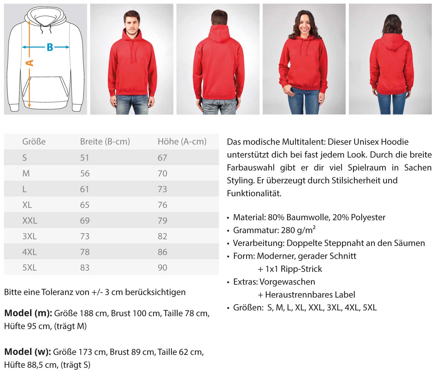 Team Hawara - Unisex Kapuzenpullover Hoodie - Mesure